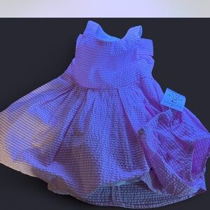 Rare Editions Pink and White Gingham Dress Set